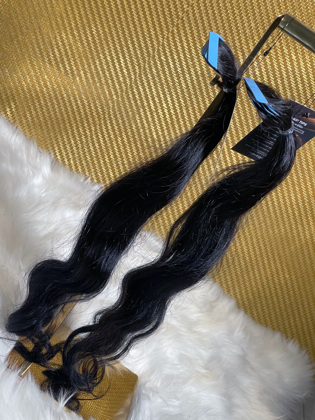 Tape In Extensions -Raw Indian hair - Natural Straight/Wavy -1b