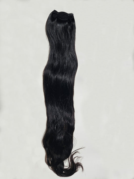 Indian Natural Straight | Ashabi's Indian Natural Wavy/Straight Weft Hair Extensions - Premium Quality, Long-lasting